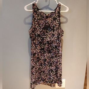 EUC Express floral sheer overlay dress